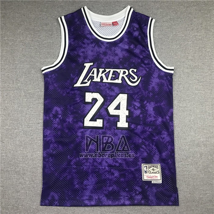Camiseta Los Angeles Laker Kobe Bryant NO 24 Galaxy Violeta